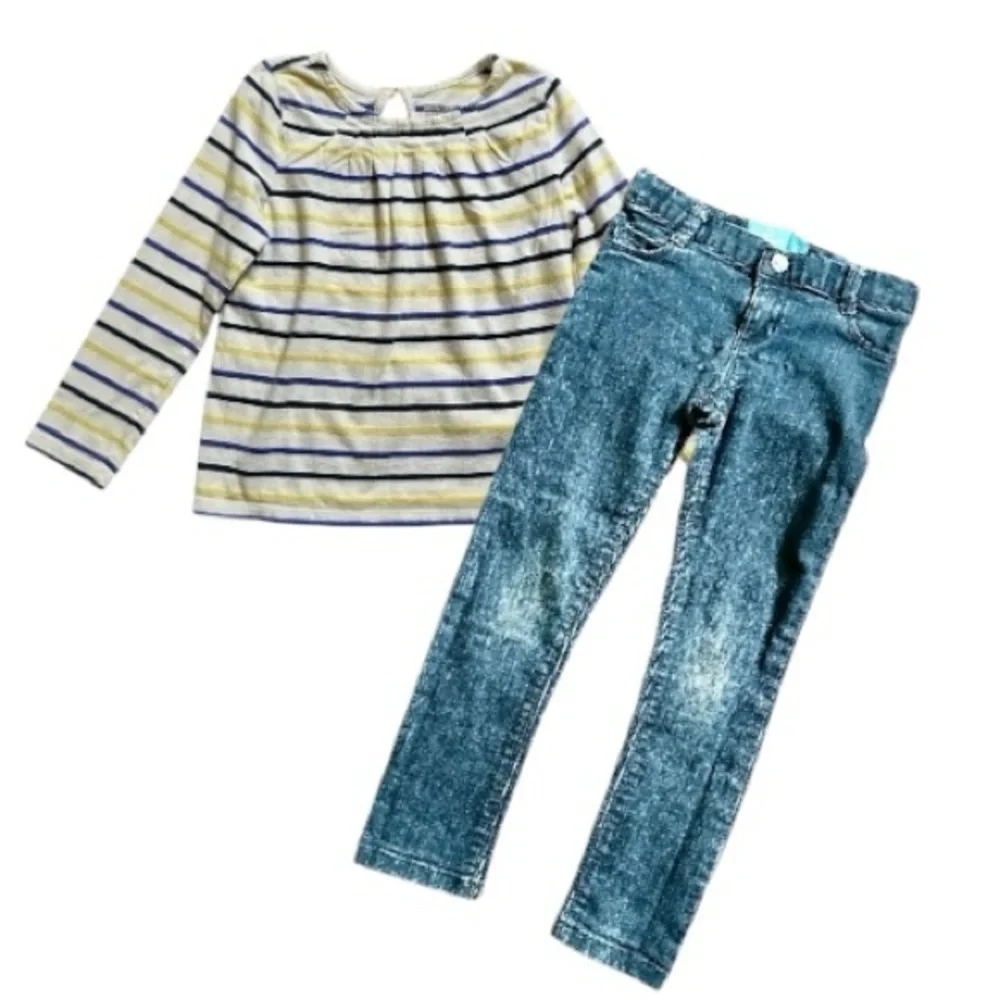 GIRLS, SET/2, OLD NAVY, STRETCH SKINNY JEANS. DARK DENIM. SIZE 5T. SIZE 5